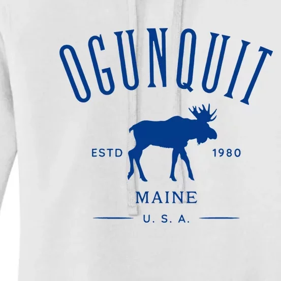 Ogunquit Maine Usa With Moose Design Souvenir Women's Pullover Hoodie