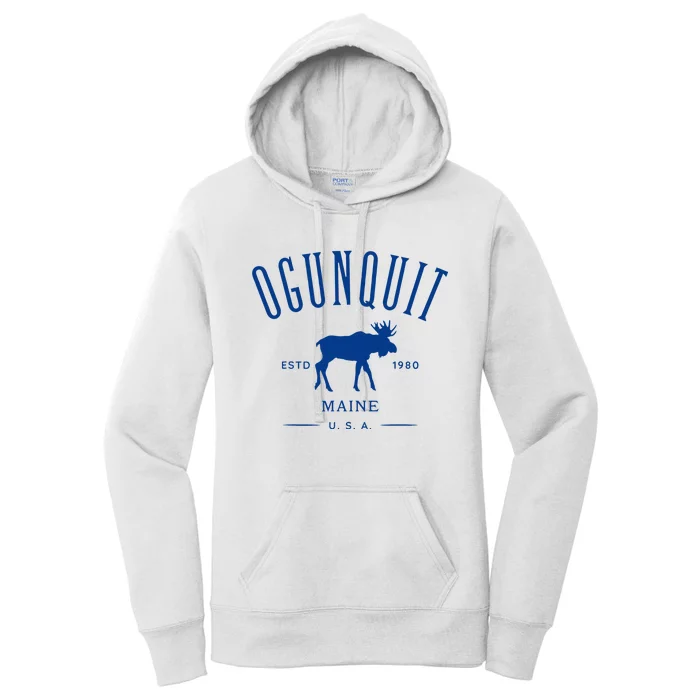 Ogunquit Maine Usa With Moose Design Souvenir Women's Pullover Hoodie