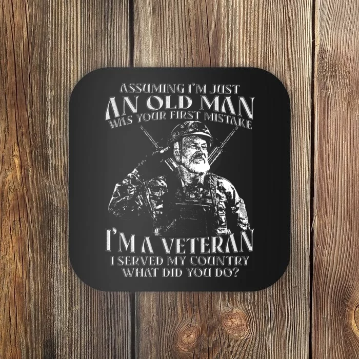 Old Man Veteran T Design Coaster