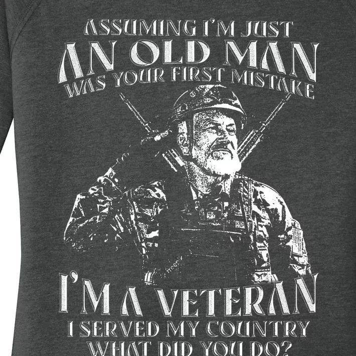 Old Man Veteran T Design Women's Perfect Tri Tunic Long Sleeve Shirt