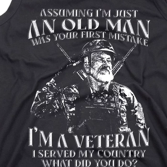 Old Man Veteran T Design Tank Top