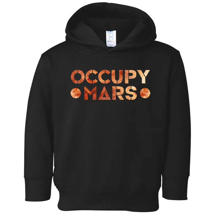 Occupy Mars Vintage Astronomy Space Explorer Rocket Science Toddler Hoodie