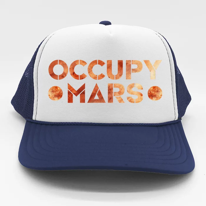 Occupy Mars Vintage Astronomy Space Explorer Rocket Science Trucker Hat