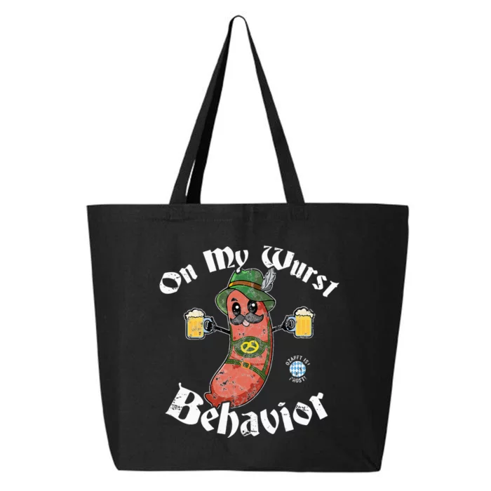 On My Wurst Behavior Funny Bratwurst Oktoberfest 25L Jumbo Tote