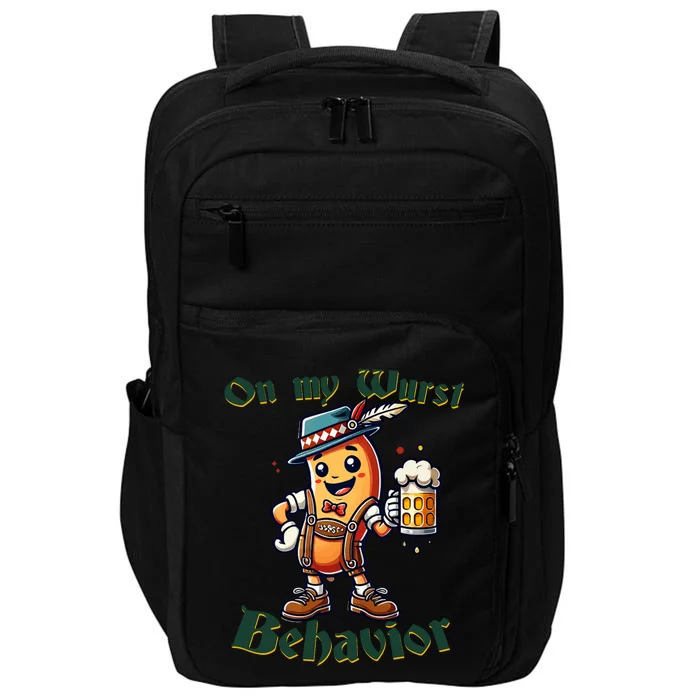 On My Wurst Behavior Funny Oktoberfest Costume Outfit German Impact Tech Backpack