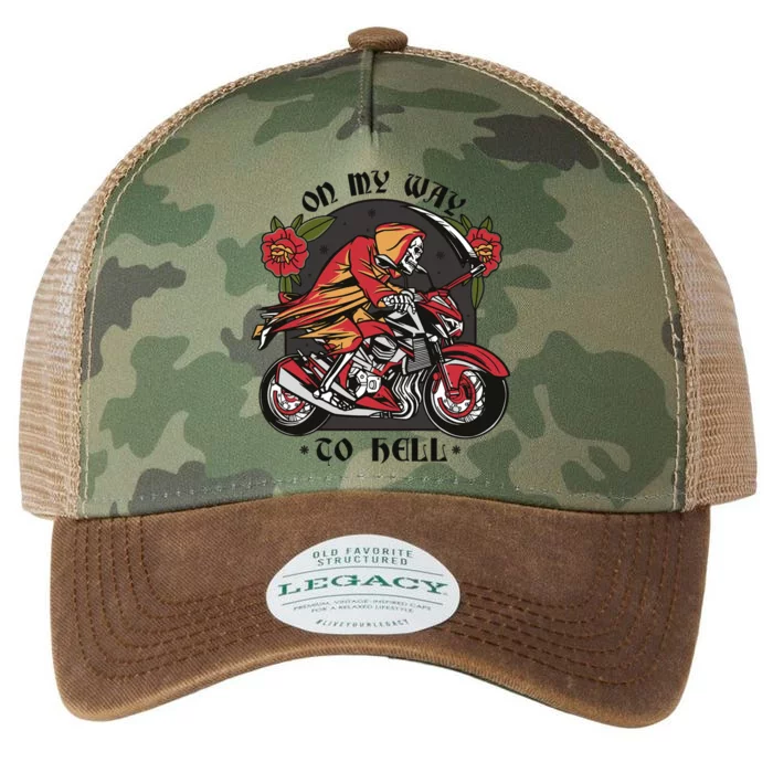 On My Way To Hell Motorcycle Legacy Tie Dye Trucker Hat