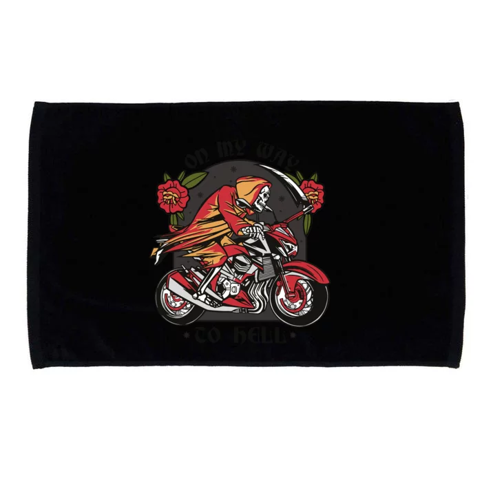 On My Way To Hell Motorcycle Microfiber Hand Towel