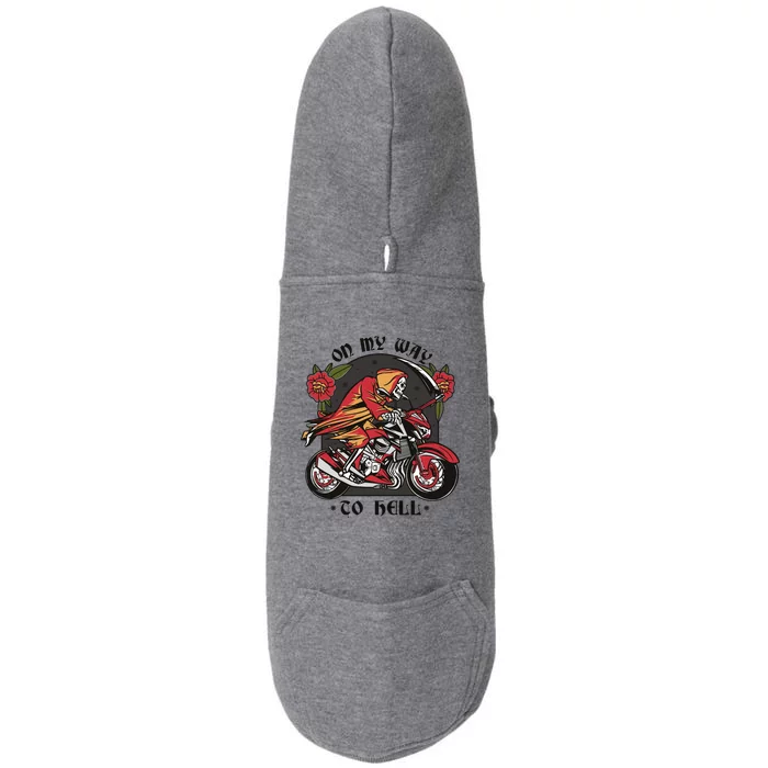 On My Way To Hell Motorcycle Doggie 3-End Fleece Hoodie