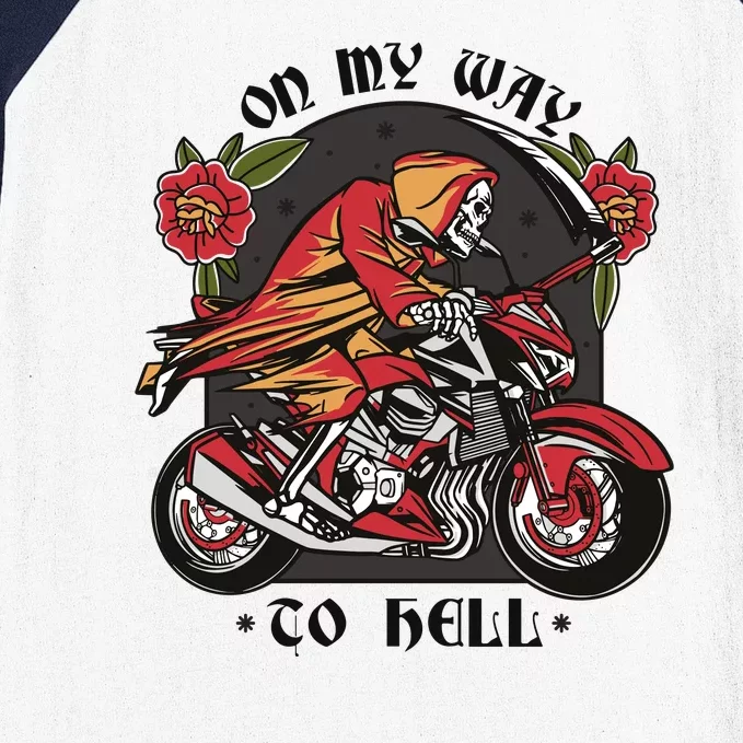 On My Way To Hell Motorcycle Baseball Sleeve Shirt