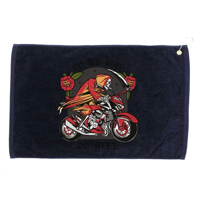 On My Way To Hell Motorcycle Grommeted Golf Towel