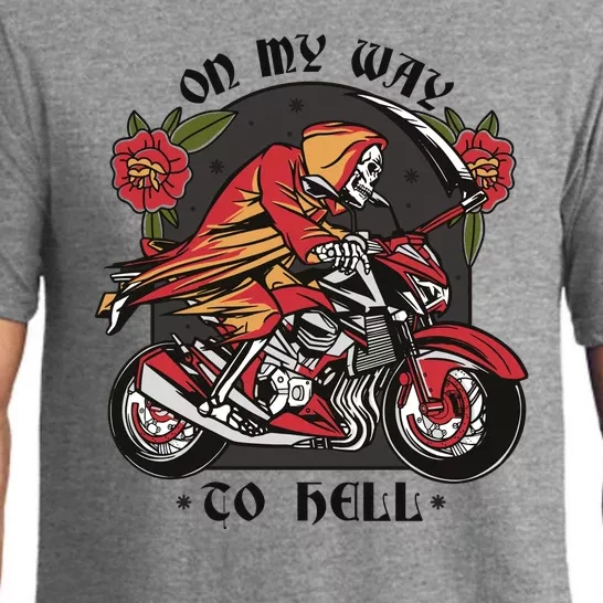 On My Way To Hell Motorcycle Pajama Set