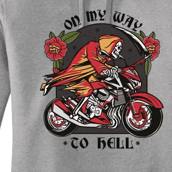 On My Way To Hell Motorcycle Women's Pullover Hoodie