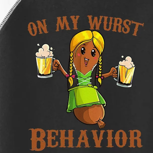 On My Wurst Behavior Bratwurst German Oktoberfest Funny Gift Toddler Fine Jersey T-Shirt