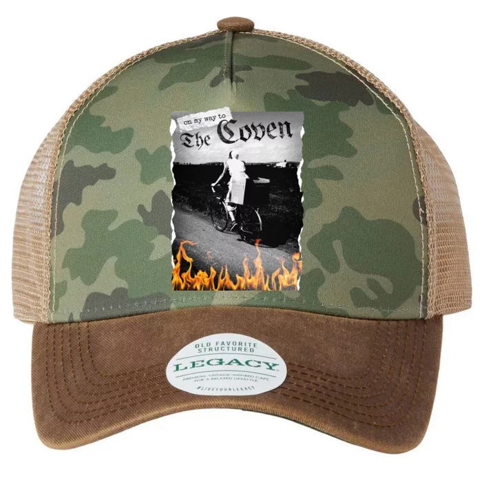 On My Way To The Coven Collage Flames Legacy Tie Dye Trucker Hat