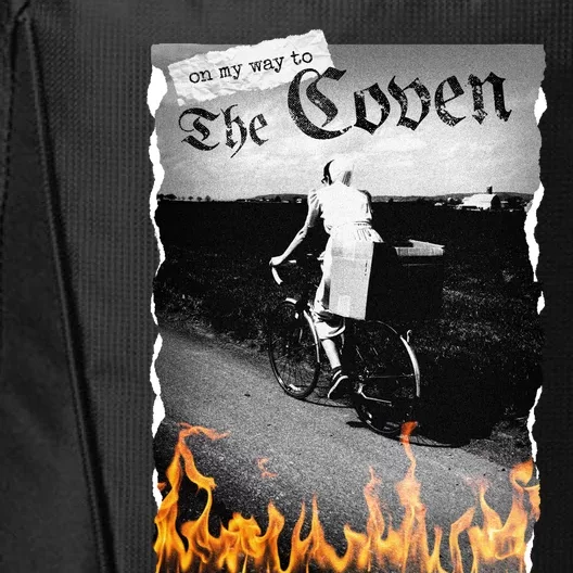 On My Way To The Coven Collage Flames City Backpack