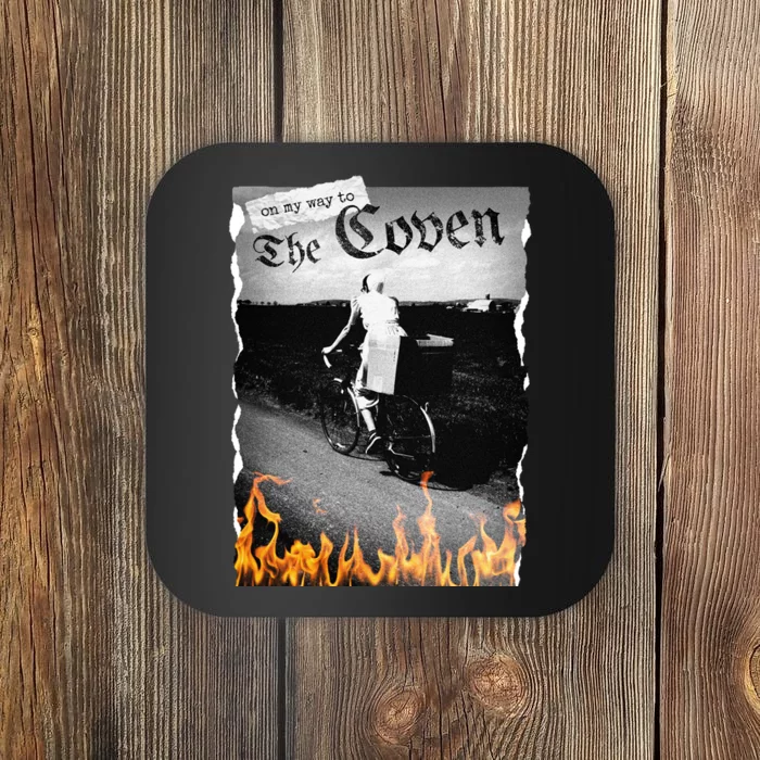 On My Way To The Coven Collage Flames Coaster