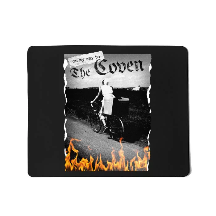 On My Way To The Coven Collage Flames Mousepad