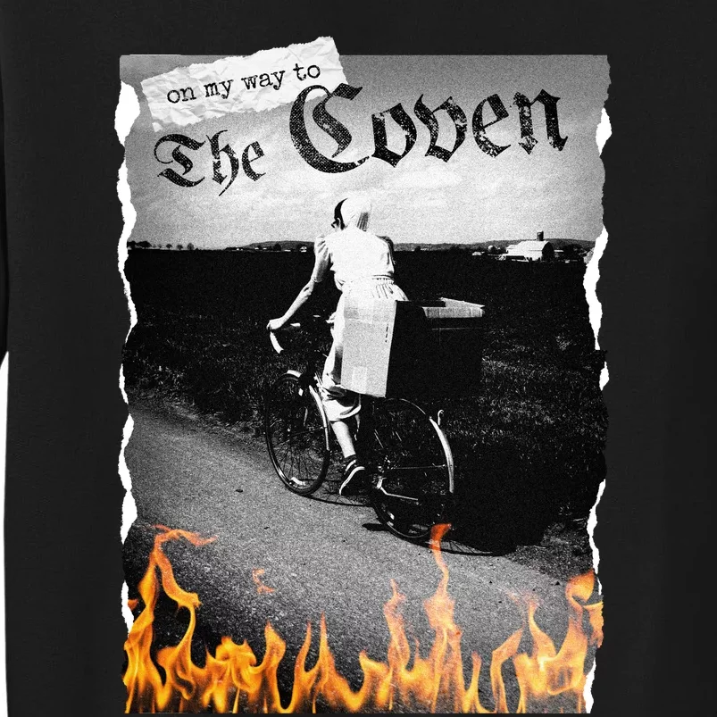 On My Way To The Coven Collage Flames Tall Sweatshirt