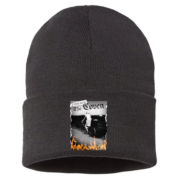 On My Way To The Coven Collage Flames Sustainable Knit Beanie