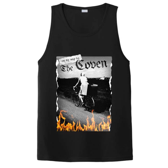 On My Way To The Coven Collage Flames Performance Tank