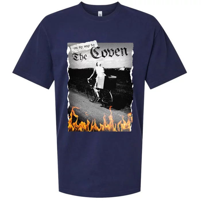 On My Way To The Coven Collage Flames Sueded Cloud Jersey T-Shirt