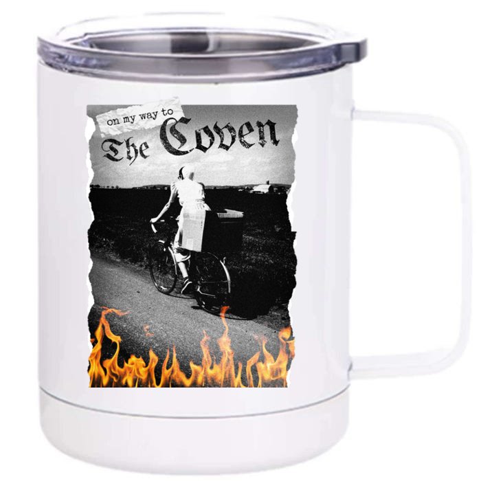 On My Way To The Coven Collage Flames Front & Back 12oz Stainless Steel Tumbler Cup