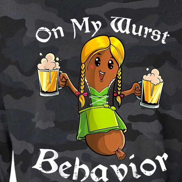 On My Wurst Behavior Oktoberfest German Funny Cropped Pullover Crew