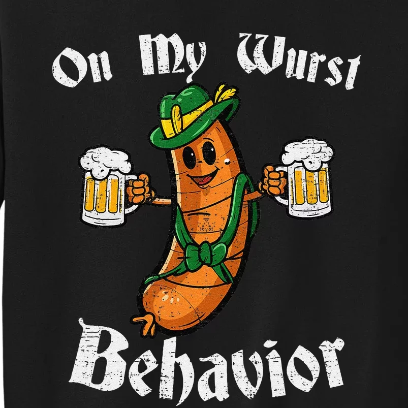 On My Wurst Behavior Funny Bratwurst German Oktoberfest Sweatshirt