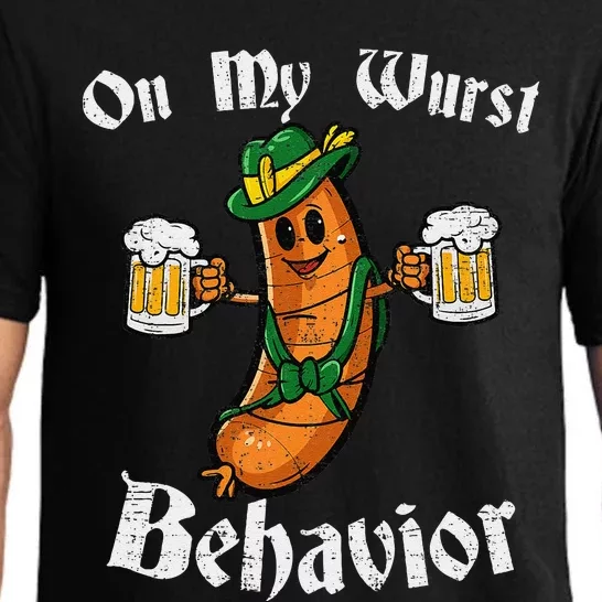 On My Wurst Behavior Funny Bratwurst German Oktoberfest Pajama Set