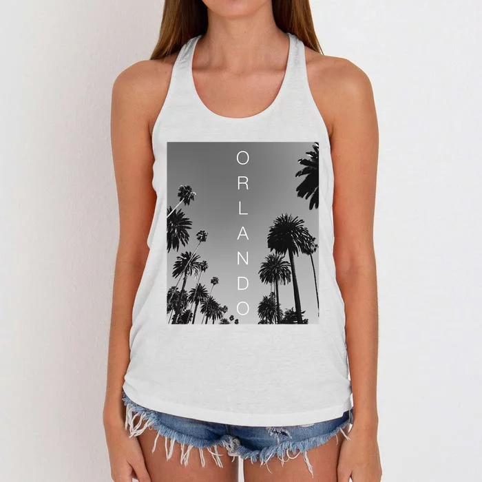 Orlando Men Women Florida Vacation Souvenir Gift Women's Knotted Racerback Tank