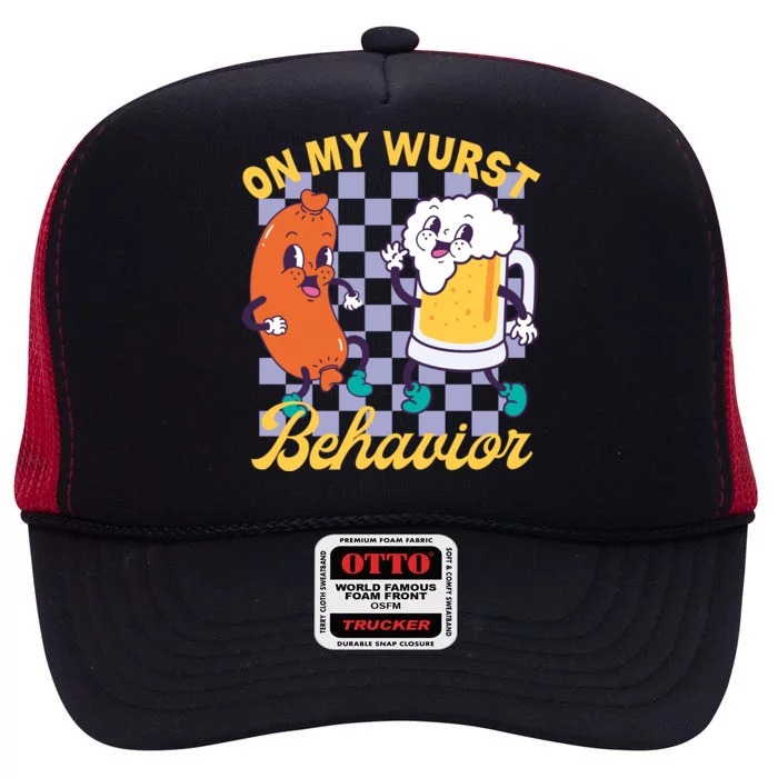 On My Wurst Behavior Oktoberfest High Crown Mesh Trucker Hat