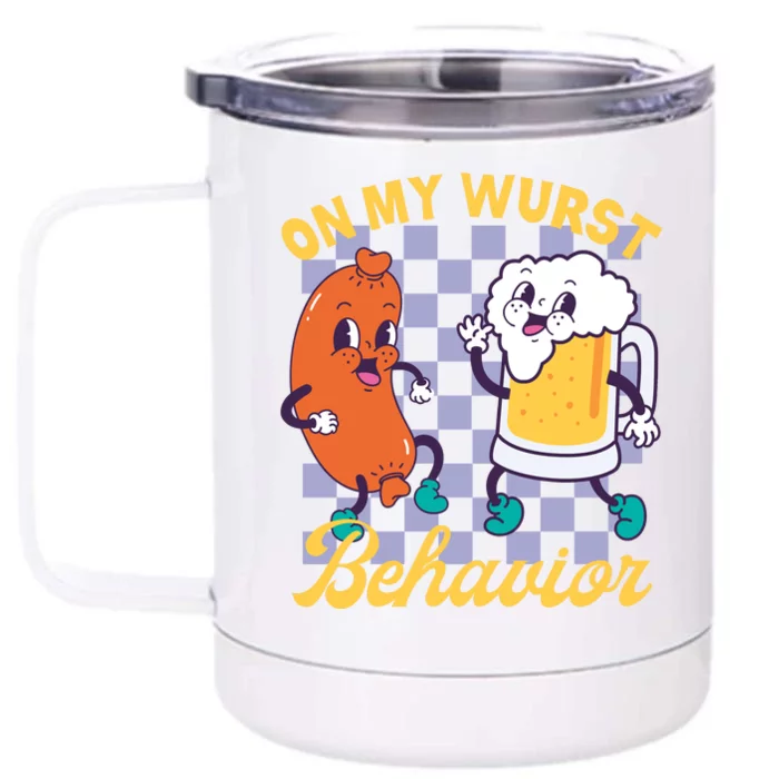 On My Wurst Behavior Oktoberfest Front & Back 12oz Stainless Steel Tumbler Cup