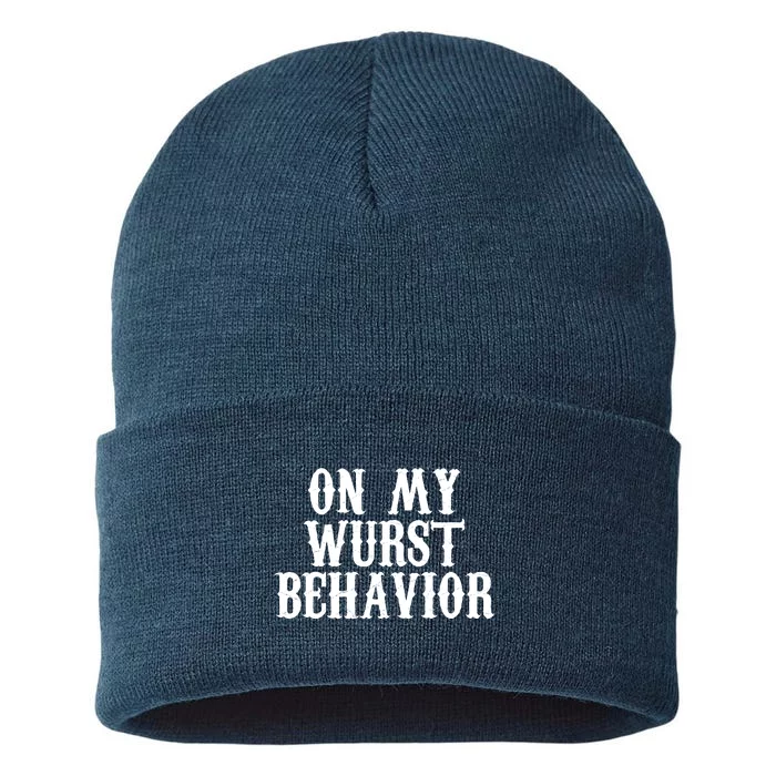 On My Wurst Behavior Oktoberfest Festive Sustainable Knit Beanie