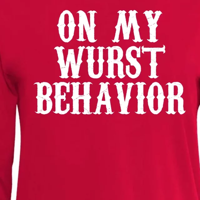 On My Wurst Behavior Oktoberfest Festive Womens Cotton Relaxed Long Sleeve T-Shirt