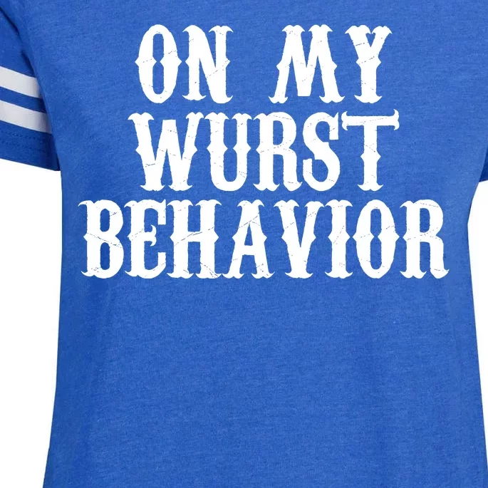 On My Wurst Behavior Oktoberfest Festive Enza Ladies Jersey Football T-Shirt