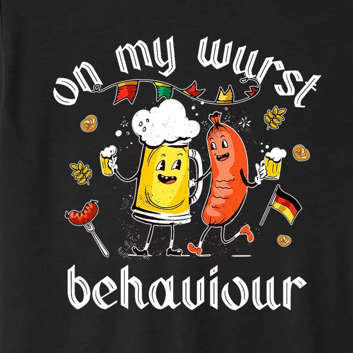 On My Wurst Behavior Funny Bratwurst German Oktoberfest ChromaSoft Performance T-Shirt