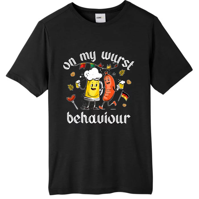 On My Wurst Behavior Funny Bratwurst German Oktoberfest ChromaSoft Performance T-Shirt