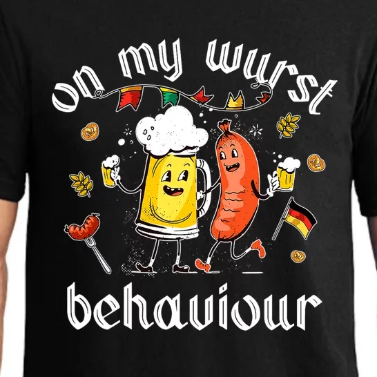 On My Wurst Behavior Funny Bratwurst German Oktoberfest Pajama Set