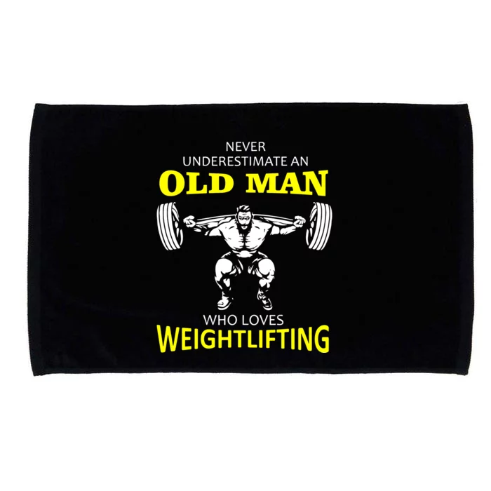 Old Man Weightlifting Microfiber Hand Towel