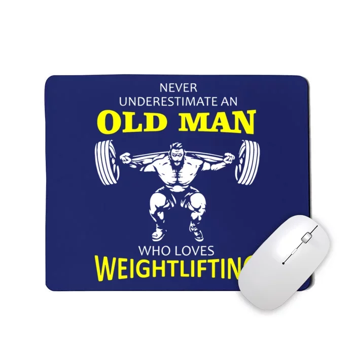 Old Man Weightlifting Mousepad