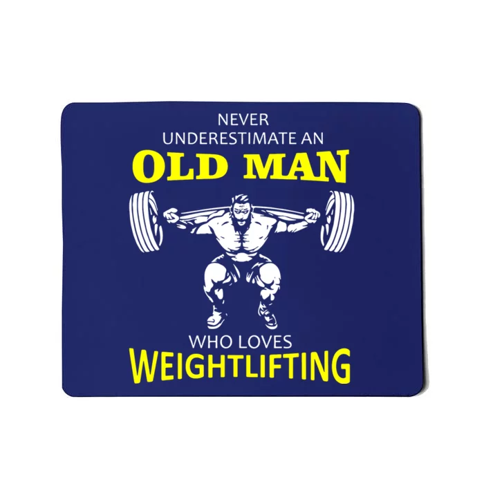 Old Man Weightlifting Mousepad