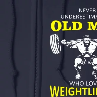 Old Man Weightlifting Full Zip Hoodie