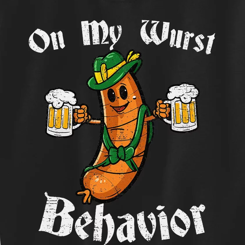 On My Wurst Behavior Funny Bratwurst German Oktoberfest Gift Kids Sweatshirt