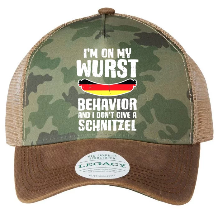 On My Wurst Behavior Dont Give Schnitzel Funny Oktoberfest Legacy Tie Dye Trucker Hat