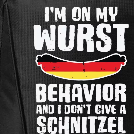 On My Wurst Behavior Dont Give Schnitzel Funny Oktoberfest City Backpack