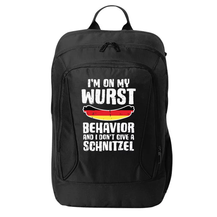 On My Wurst Behavior Dont Give Schnitzel Funny Oktoberfest City Backpack