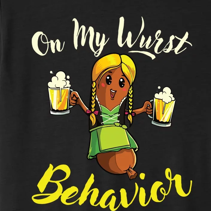 On My Wurst Behavior Funny Bratwurst German Oktoberfest ChromaSoft Performance T-Shirt