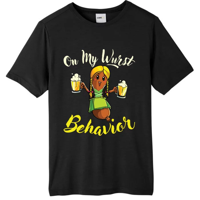 On My Wurst Behavior Funny Bratwurst German Oktoberfest ChromaSoft Performance T-Shirt