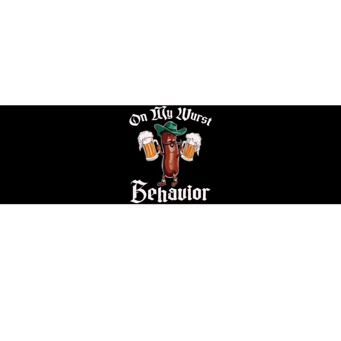 On My Wurst Behavior Funny Oktoberfest Bumper Sticker