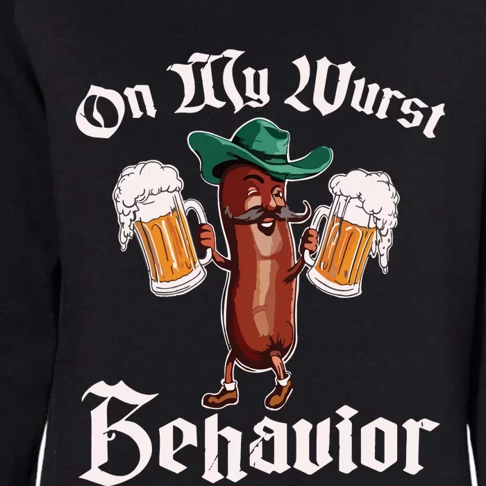 On My Wurst Behavior Funny Oktoberfest Womens California Wash Sweatshirt